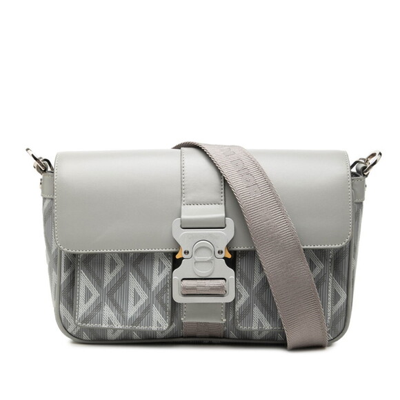 Dior Handbags - DIOR Gray Diamond Leather Shoulder Bag